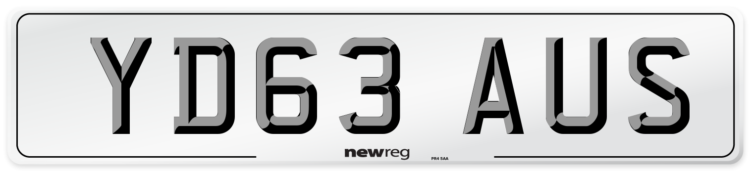 YD63 AUS Number Plate from New Reg